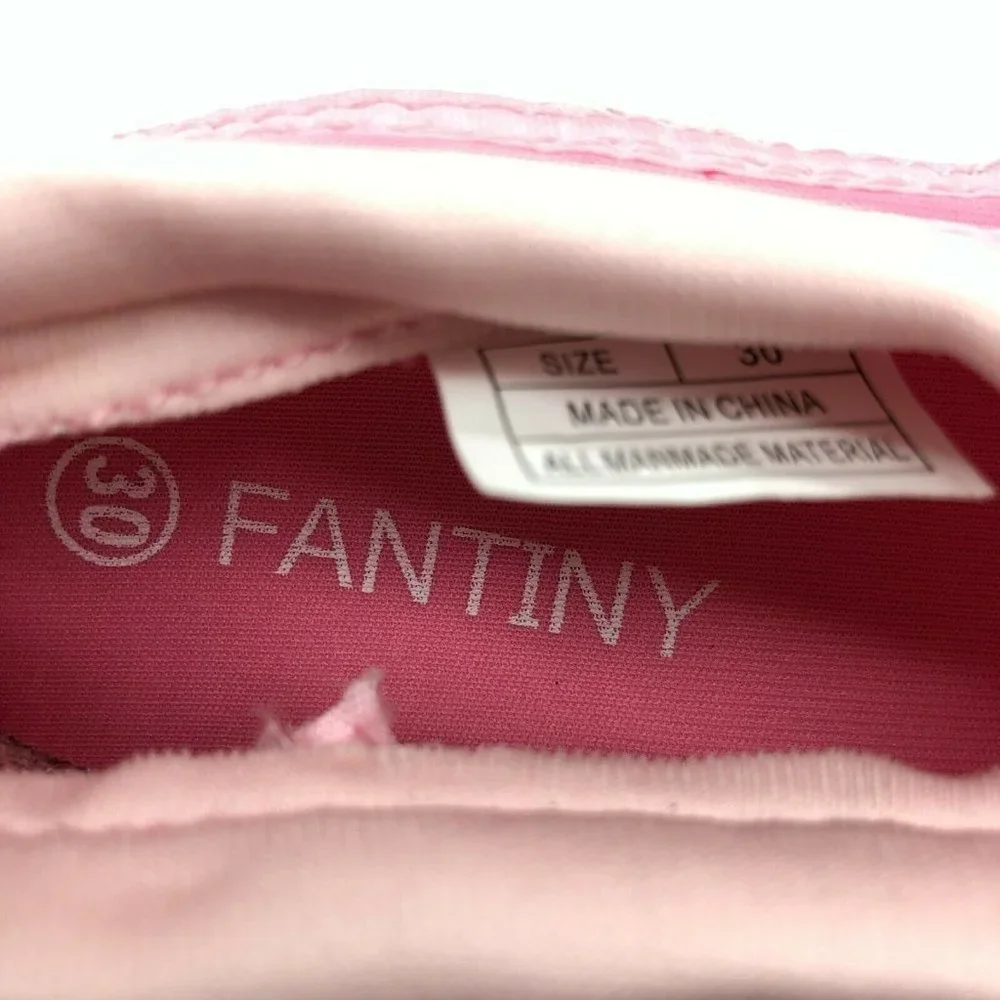 Fantiny Toddler Girls Water Shoes Mesh Slip On Fabric Drawstring Pink 30 US 12